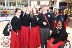 Ava Horgan, 16, Emily Calton O'Keeffe, 16, Makayla Ryan-Wade, 16, Marcus Cropper, 16, and Mercy Oyewo, 17, from Gaelcholáiste Luimnigh at the Midwest Empowerment and Equality Conference 2019 in University Concert Hall, Limerick on May 1st. Picture: Zoe Conway/ilovelimerick