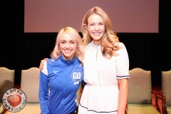 Leanne Moore, Go Gym, and Aoibhinn Garrihy, actress and founder of BEO, at the Midwest Empowerment and Equality Conference 2019 in University Concert Hall, Limerick on May 1st. Picture: Zoe Conway/ilovelimerick