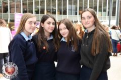 Lucy Hall, 16, Jessica Wheelan, 16, Siobhan Prentice, 16 and Roisin Downey, 16, from St Anne's, Killaloe, at the Midwest Empowerment and Equality Conference 2019 in University Concert Hall, Limerick on May 1st. Picture: Zoe Conway/ilovelimerick