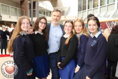 Leah O'Donovan, 16 from St Annes, Alice Walsh, 16 from St Mary's, Richard Lynch, I Love Limerick, Fiona Pateman, 16 from St Mary's, with Aine Rainford, 16 and Kate Walsh, 16, from At Annes, at the Midwest Empowerment and Equality Conference 2019 in University Concert Hall, Limerick on May 1st. Picture: Zoe Conway/ilovelimerick